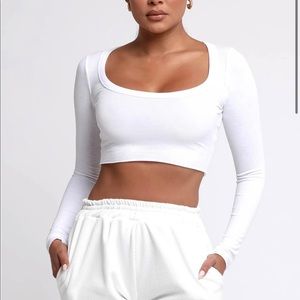MyOutfitOnline Raw Hem Fine Ribbed Crop Top